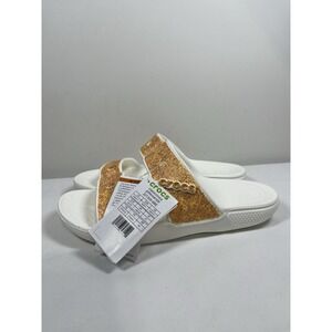 Crocs Unisex Classic Orange Sorbet Glitter Sandals Slides Sz W 11 M 9 Casual NEW